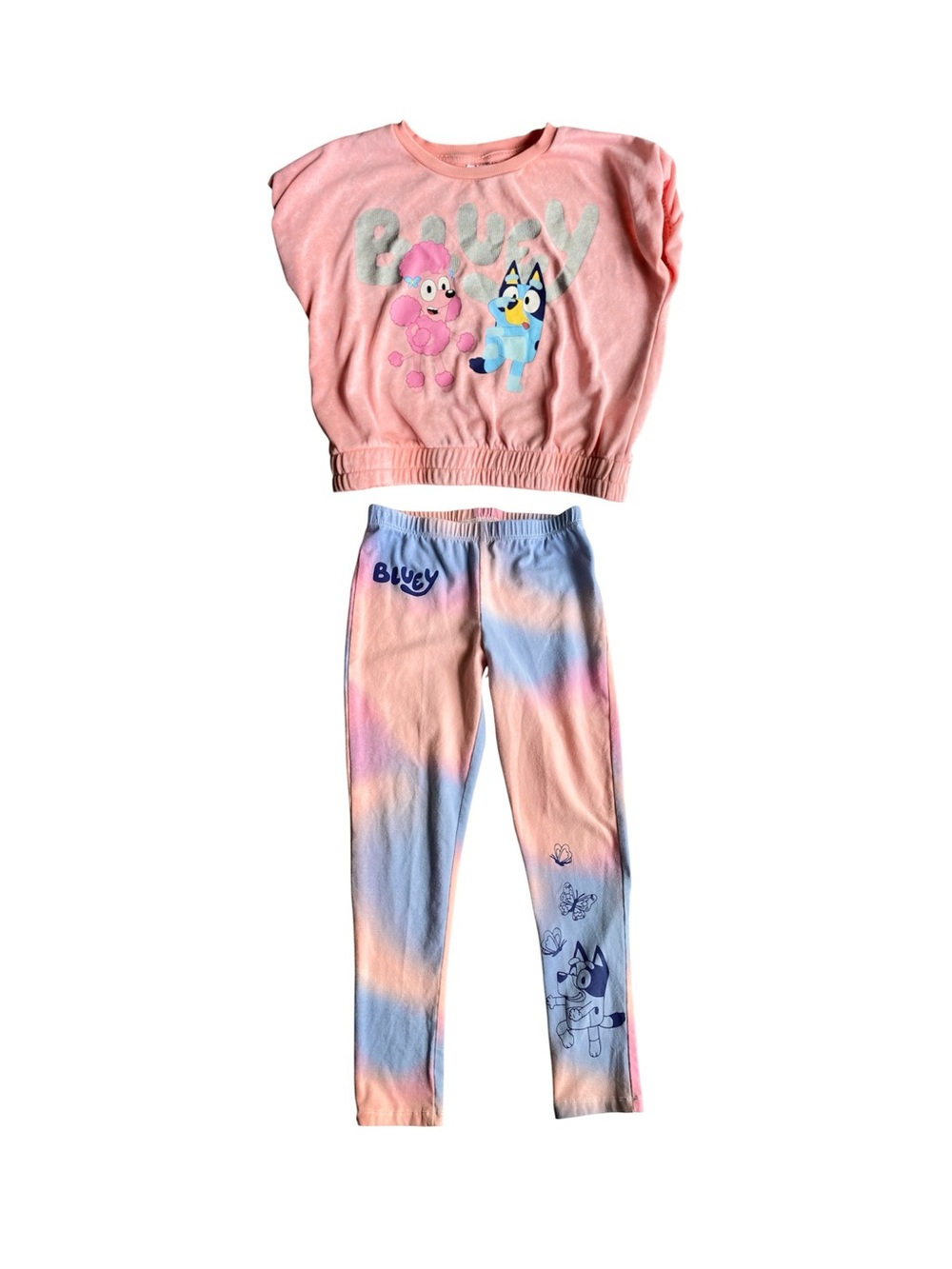 Kids Pink Tie-Dye Leggings - Bluey